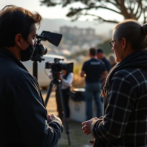 Still image from a documentary film featuring interviews with local San Francisco artists